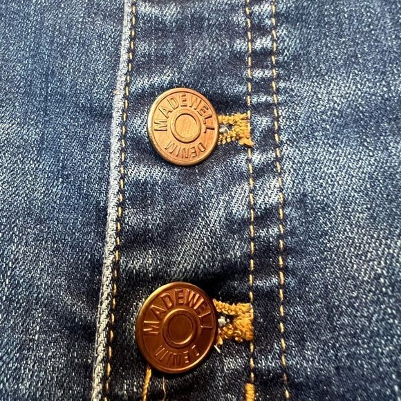 Madewell "10” High Rise Skinny" Womens Jeans Exposed Button Fly Raw Hem Size 28 - Picture 8 of 13